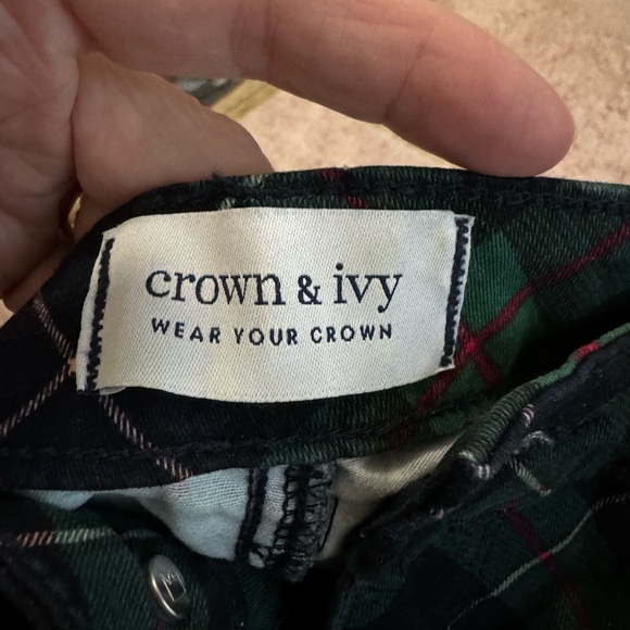 Crown & Ivy plaid jeans size 10 - Picture 3 of 5